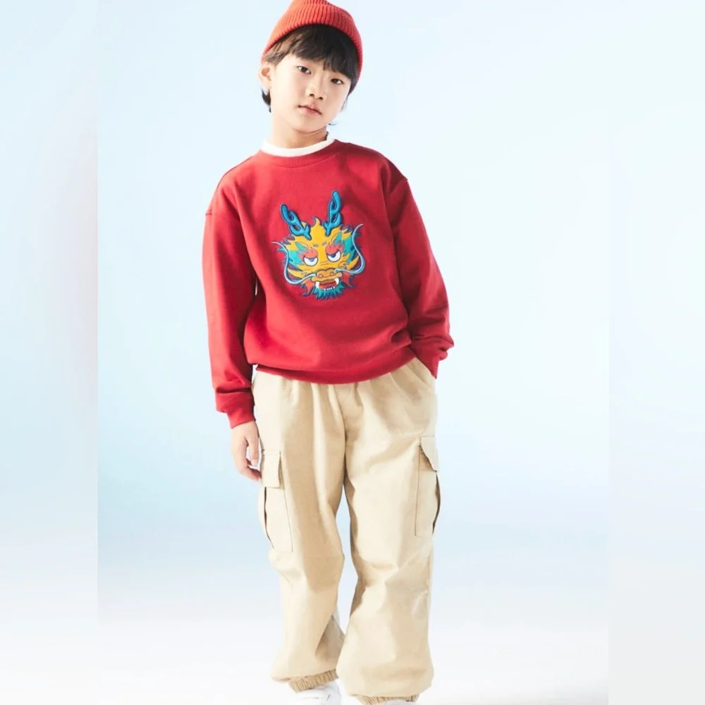 H&M Sz US 5T/6 sweatshirt with motif long sleeve - Picture 1 of 8